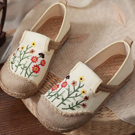 2021 Flowers Embroidered Shoes